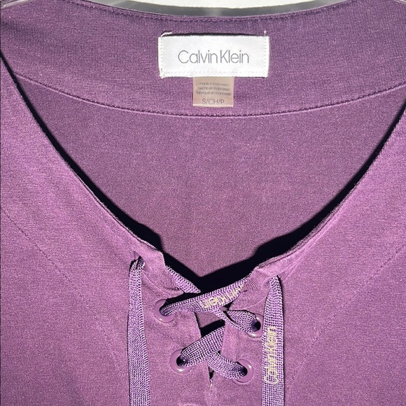 Calvin Klein Purple Lace-Up Top - Picture 2 of 11